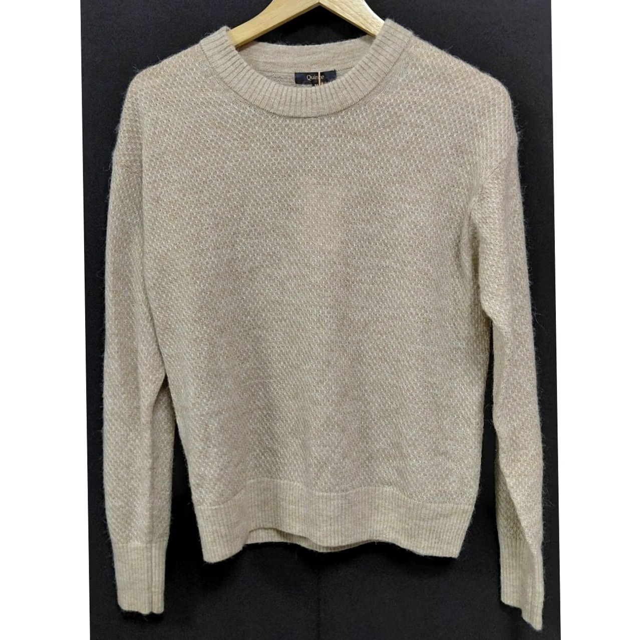 Quince Quince Alpaca Blend Sweater Beige Solid Knit Women Size M Crew Neck Lightweight Casual Travel Pullover Size M / US 6-8 / IT 42-44 - 2 Thumbnail