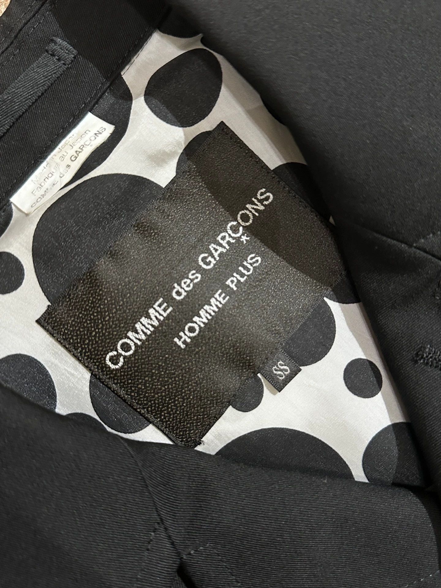 Comme des Garcons CDG 2009ss Homme+ Black Polka Dot Lining Jacket SS Size US XS / EU 42 / 0 - 5 Thumbnail