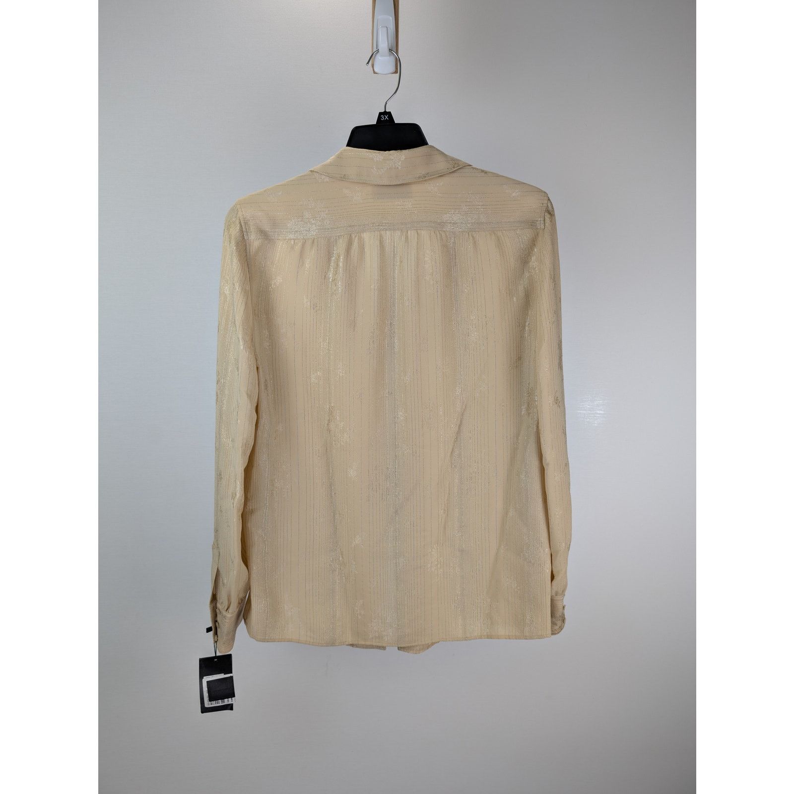 Saint Laurent Paris o1rshd1 Chemise Tight Fitted Ruffled Silk Shirt in Beige Size US S / EU 44-46 / 1 - 9 Thumbnail