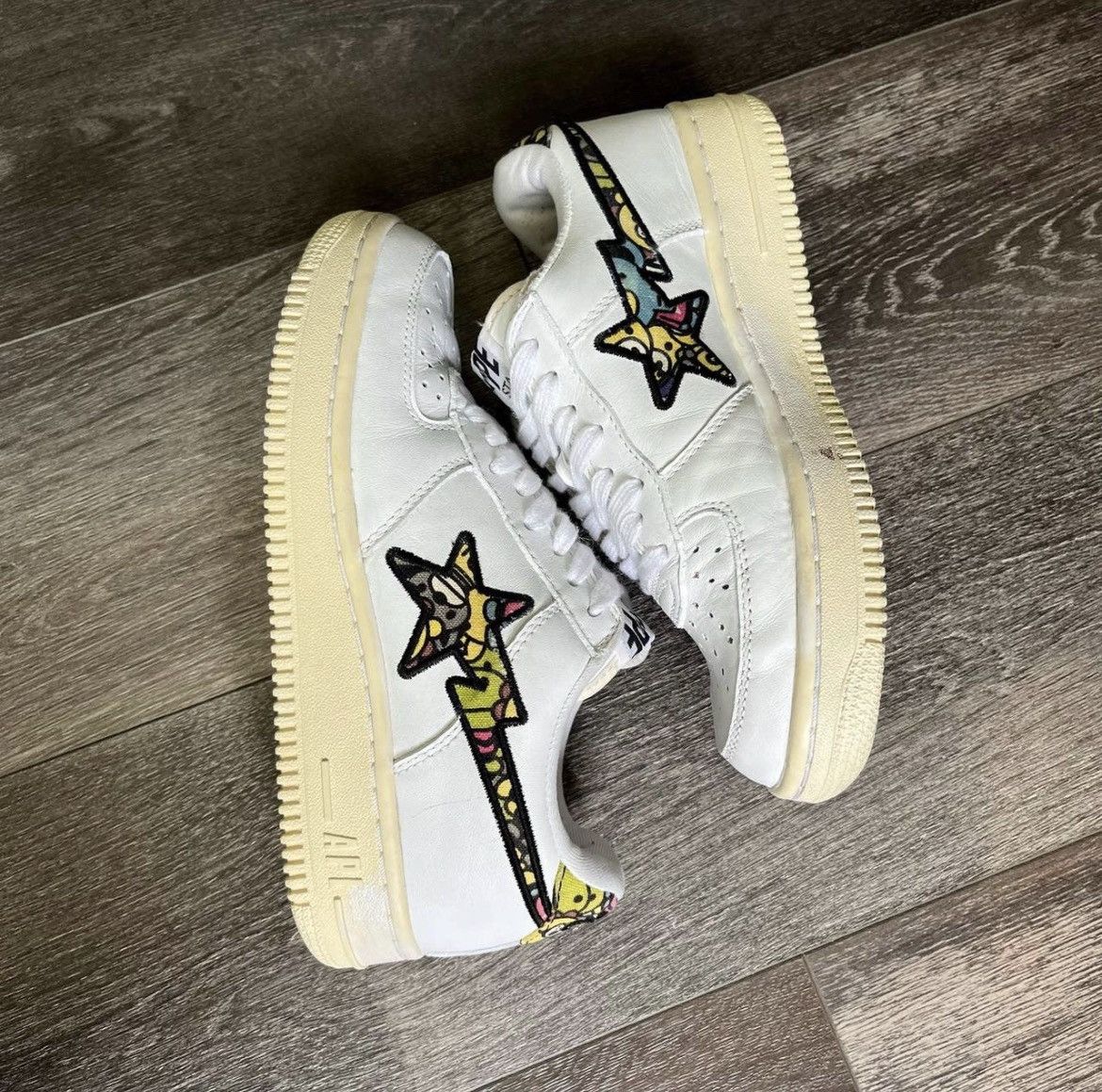 Bape A Bathing Ape Bapesta Leather Canvas Baby Milo Friends Shoes Size US 7 / IT 37 - 2 Thumbnail