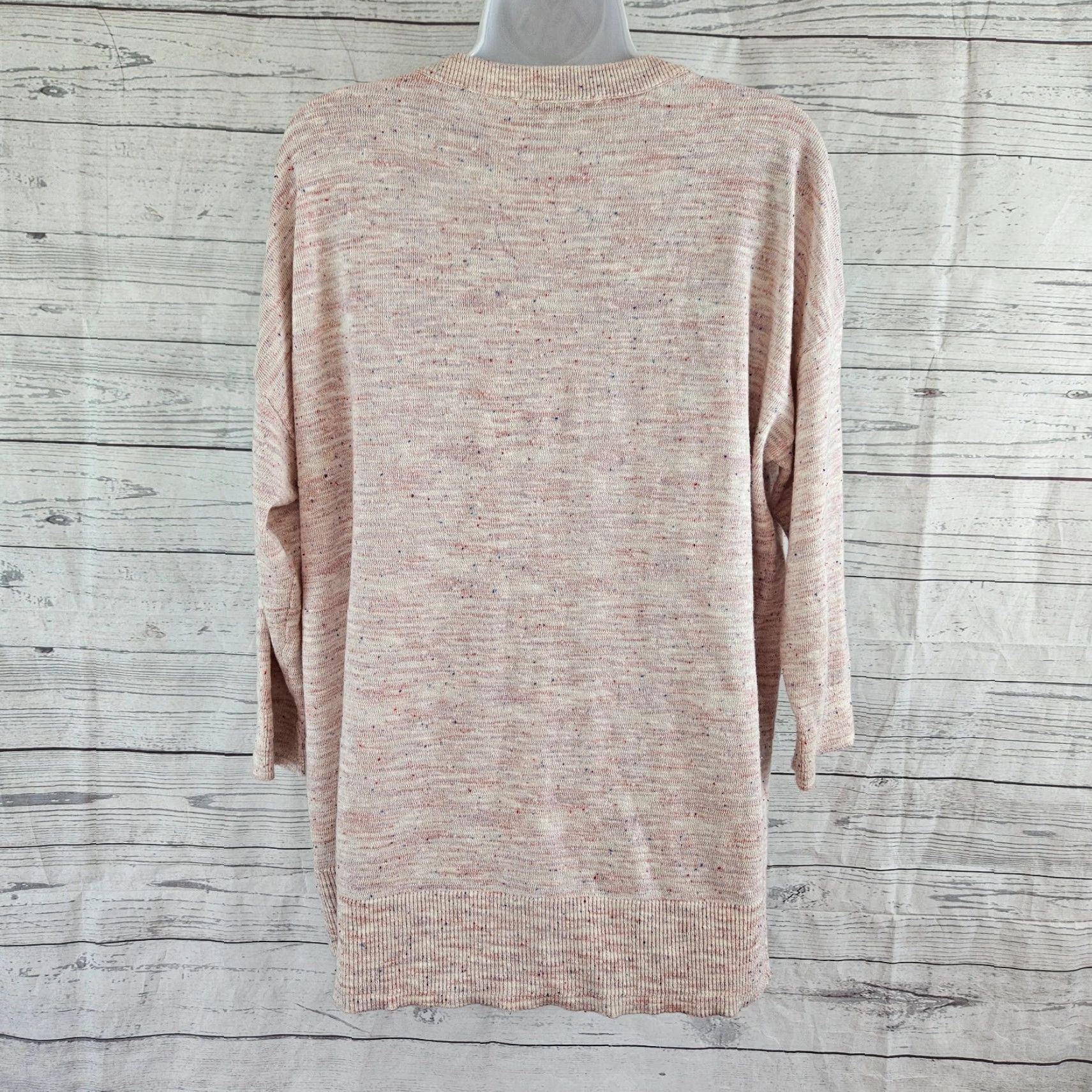 Loft LOFT Ann Taylor Womens Sweater 3/4 Sleeve Medium Pink Purple Cotton Blend Pullover Size M / US 6-8 / IT 42-44 - 3 Thumbnail