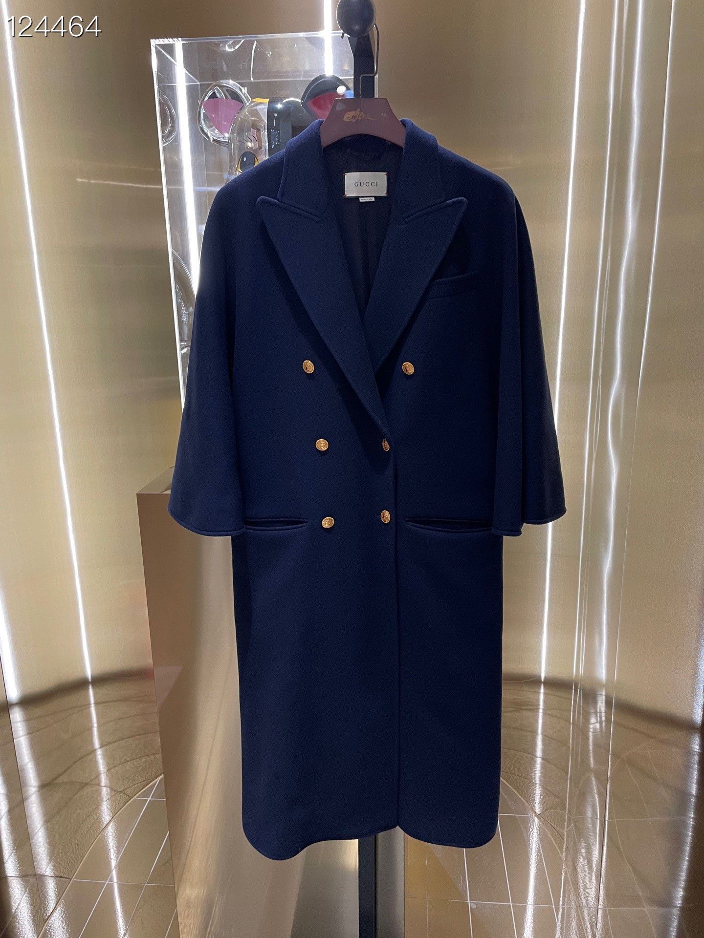 Gucci Gucci Dark Blue Double-Breasted Coat Size US XS / EU 42 / 0 - 1 Thumbnail
