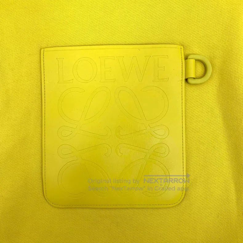 Loewe Loewe Yellow logo leather brand embossed cotton hooded dra Size L / US 10 / IT 46 - 5 Thumbnail