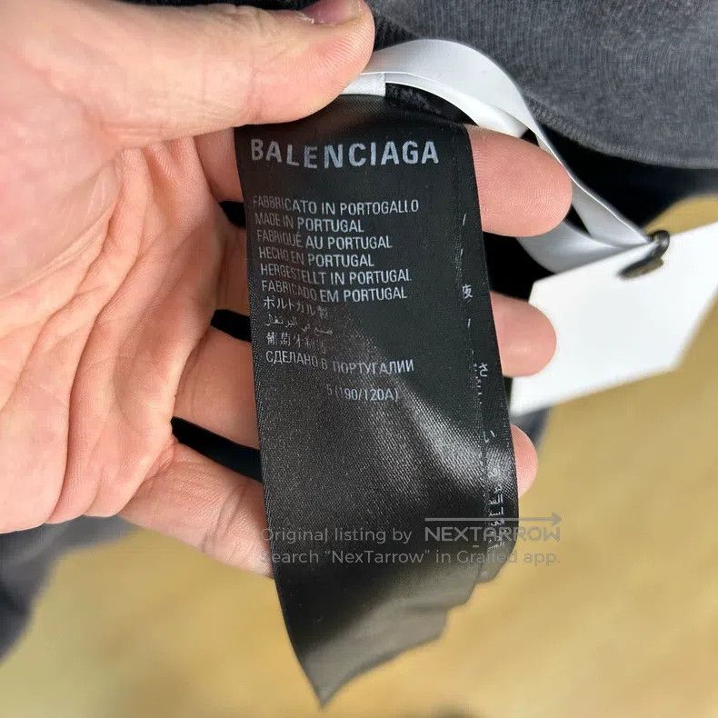 Balenciaga Balenciaga Crossed-out Tape Logo Washed Gray Hoodie, Size Size US XXL / EU 58 / 5 - 4 Thumbnail
