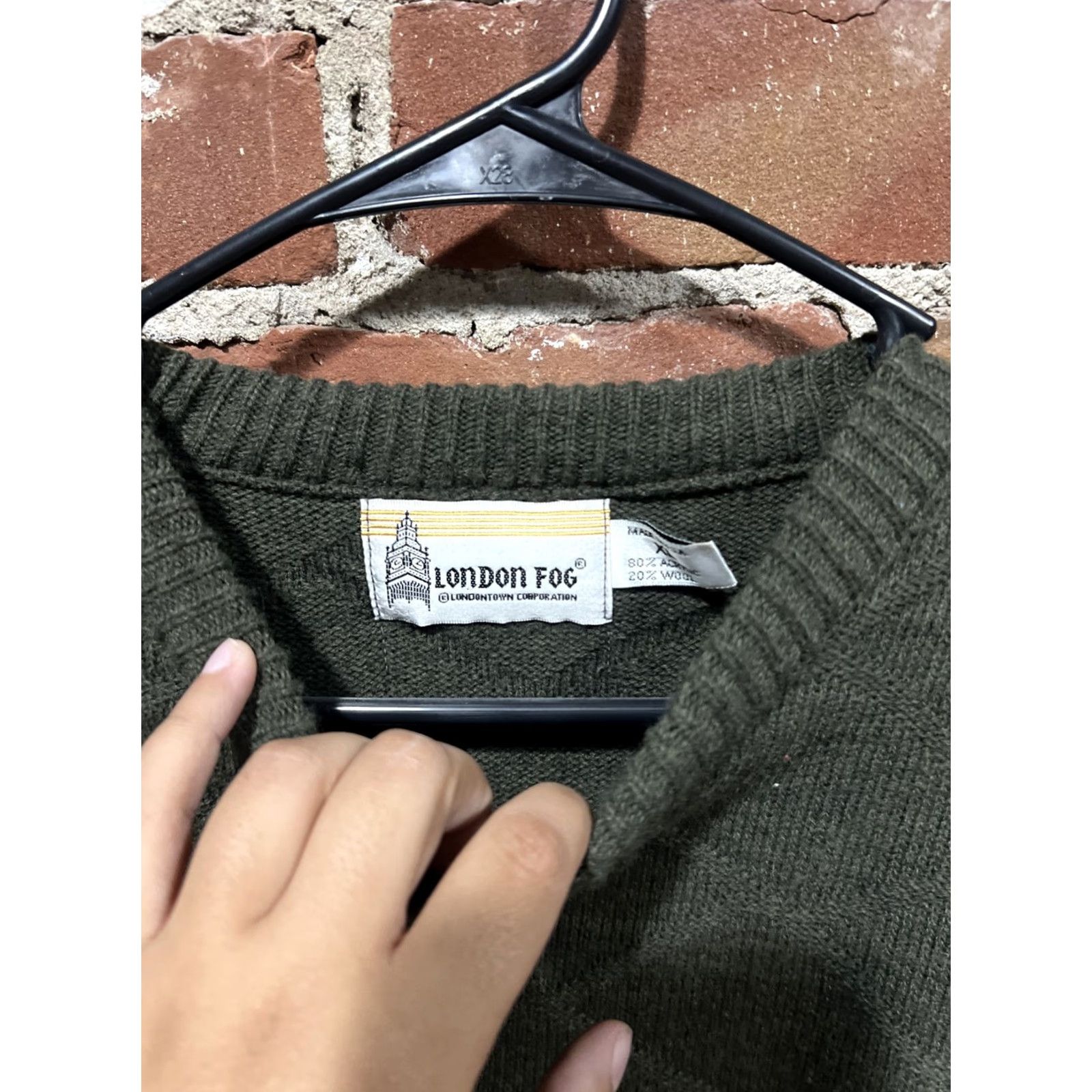 London Fog VINTAGE London Fog Sweater XL Unisex Adults Crew Neck Green 90s Christmas Holiday Retro Knit Geometric Large XL Regular Size US XL / EU 56 / 4 - 2 Thumbnail