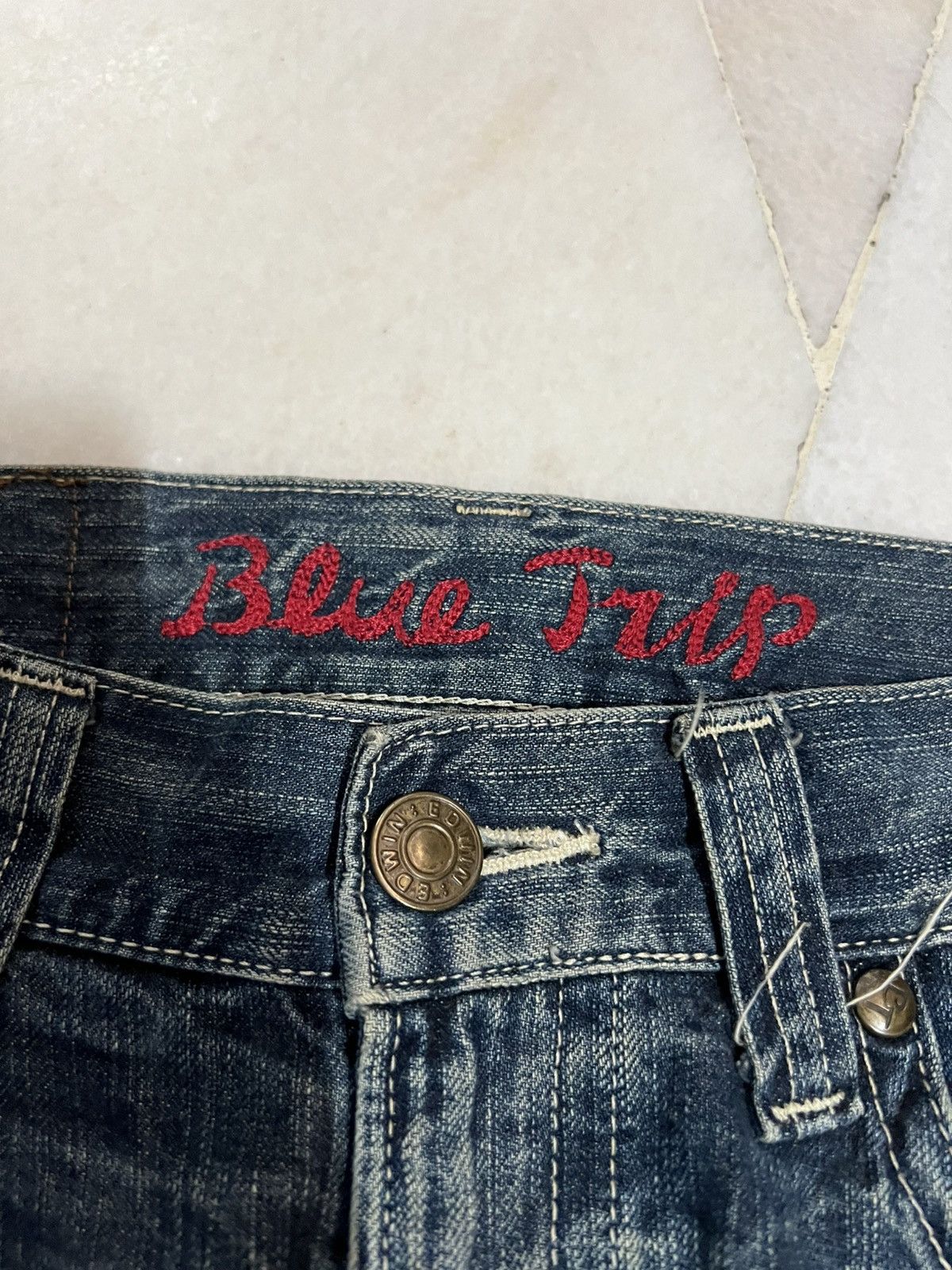 Edwin × If Six Was Nine × Japanese Brand 🌈Twist Leg Vintage Edwin Blue Trip Mud Wash Jean Japan Size US 30 / EU 46 - 12 Thumbnail