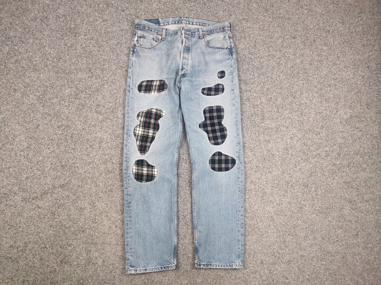 Levi's Rare Vintage 90's levis 501 x Sashiko Patchwork Denim Jeans Size US 36 / EU 52 - 7 Thumbnail