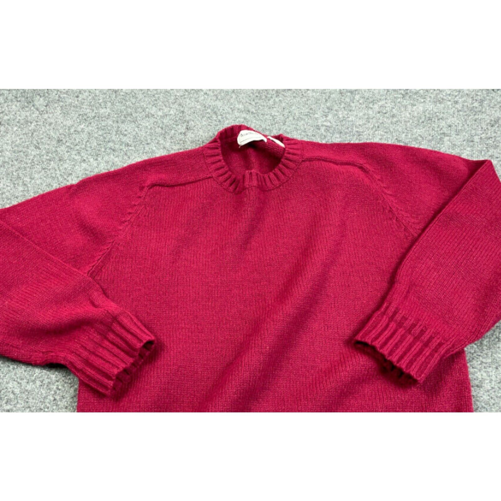 Vintage VINTAGE 80s Dark Red Chunky Knit Sweater Pullover Adult Large Men Crew Neck Heavyweight Knit Vintage Style Size US L / EU 52-54 / 3 - 5 Thumbnail