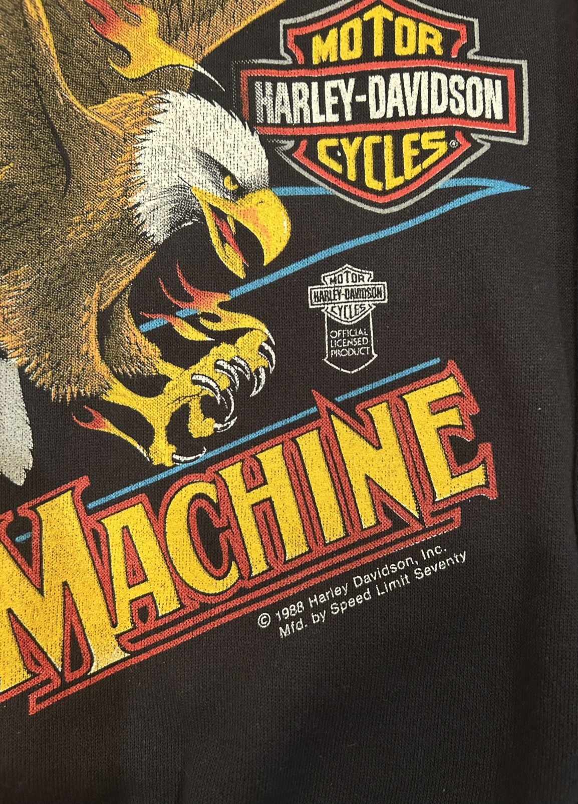 Harley Davidson Vintage 1988 Harley-Davidson “Mean Machine” Eagle Crewneck Size US M / EU 48-50 / 2 - 4 Thumbnail