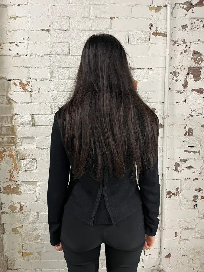Marithe + Francois Girbaud 2000s Marithé + François Girbaud Black Asymmetrical Buttoned Officer Sweater Size M / US 6-8 / IT 42-44 - 3 Thumbnail