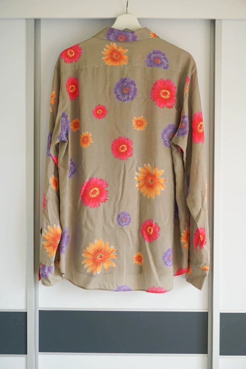 Yohji Yamamoto Floral Silk Shirt by Yohji Yamamoto-2505 Size US L / EU 52-54 / 3 - 2 Thumbnail