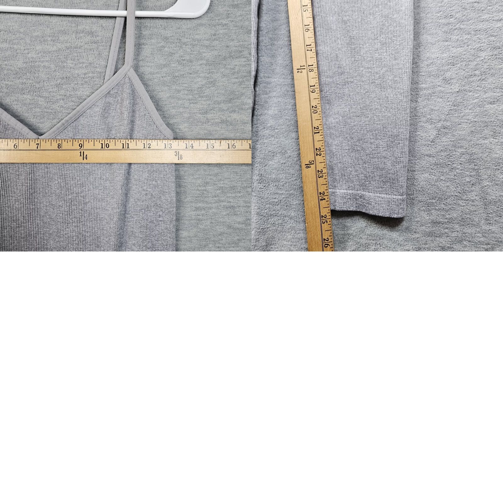 Vintage HATCH Grey Body Maternity Rib Unitard Jumpsuit V-neck Skinny Leg Size M Womens Sleeveless Size 32" / US 10 / IT 46 - 9 Thumbnail