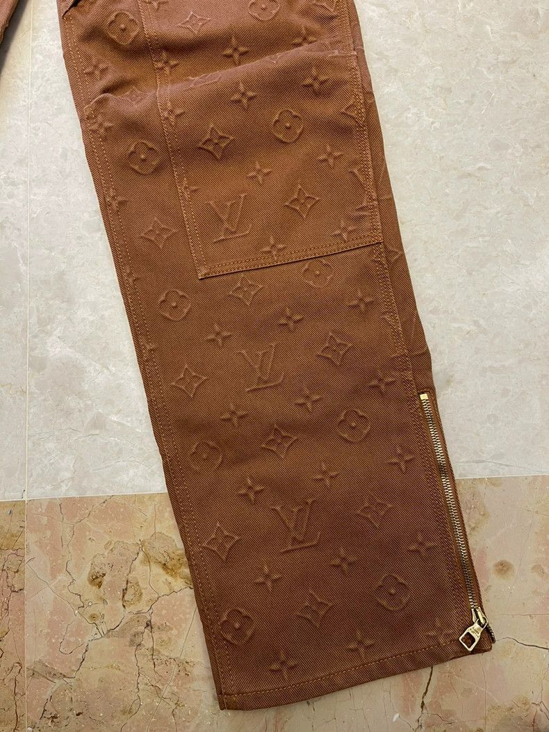 Louis Vuitton Louis Vuitton 21 Fw Orange monogrammed Logo print cargo pan Size US 32 / EU 48 - 3 Thumbnail