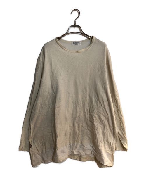 image of Yohji Yamamoto Pour Homme Back Drawing Print Cut And Sew in Ivory, Men's (Size Large)