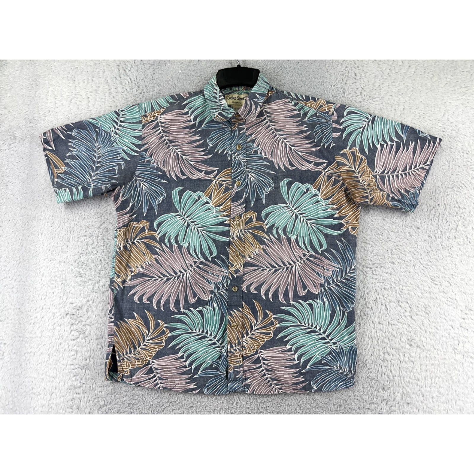 Vintage Cooke Street Shirt Men M Blue Floral Short Sleeve Cotton Hawaiian Vacation Size US M / EU 48-50 / 2 - 2 Thumbnail