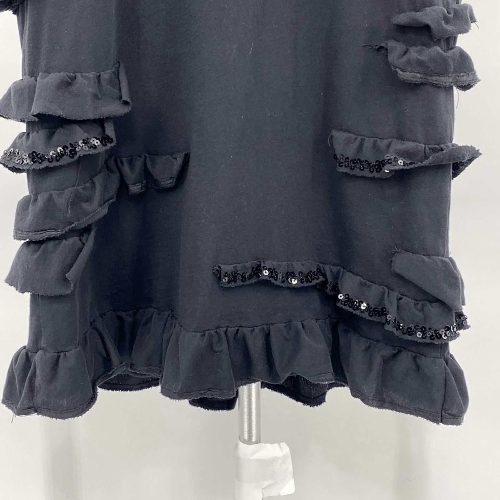 J.Crew J. Crew Black Sleeveless Scoop Neck Layered Ruffle Sequins Tank Top Size 2XS Size XXS / US 00 / IT 34 - 9 Thumbnail