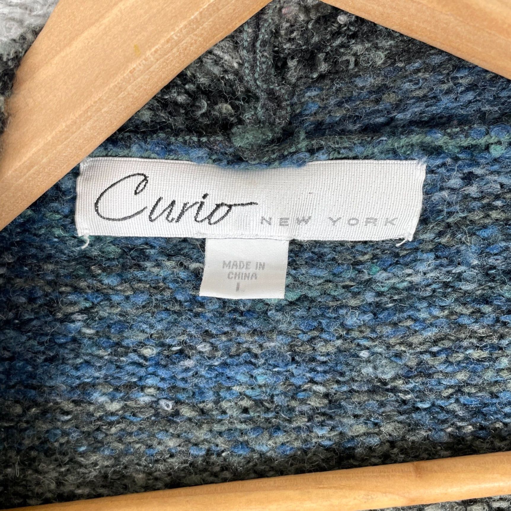 Vintage VINTAGE Curio New York Cardigan Women L Striped Draped Open Wool Blend Lagenlook Size L / US 10 / IT 46 - 3 Thumbnail