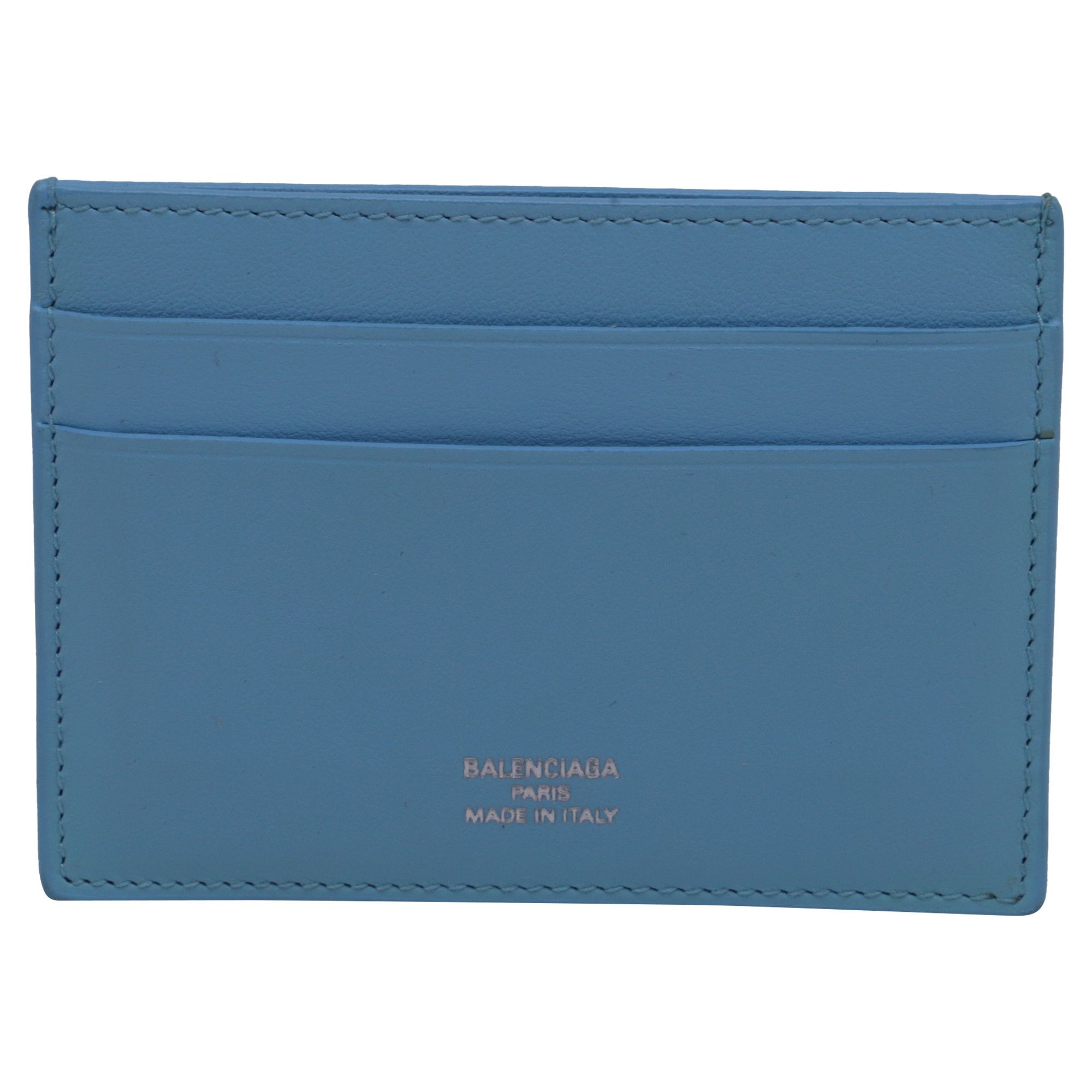 Balenciaga Balenciaga Logo Cardholder in Light Blue Leather Size ONE SIZE - 1 Thumbnail