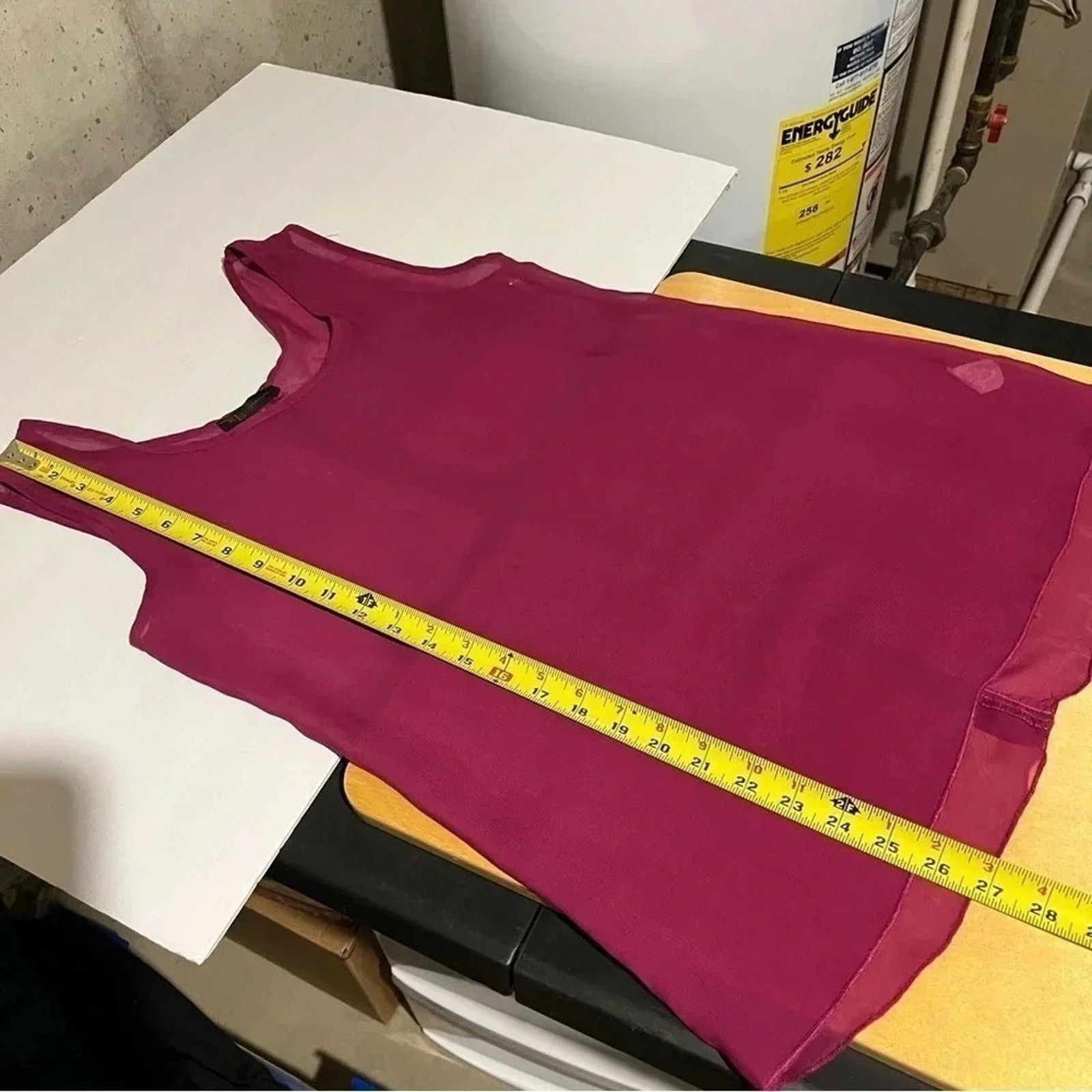 Other KLD Signature Magenta Sheer Tank Top Tunic Button Back Size S / US 4 / IT 40 - 6 Thumbnail