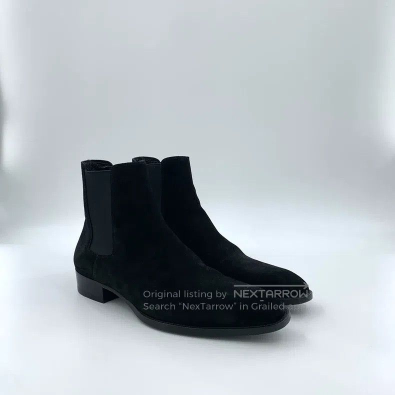 Saint Laurent Paris Saint Laurent Paris Black Round Toe Suede Casual Short Boo Size US 8.5 / EU 41-42 - 2 Thumbnail