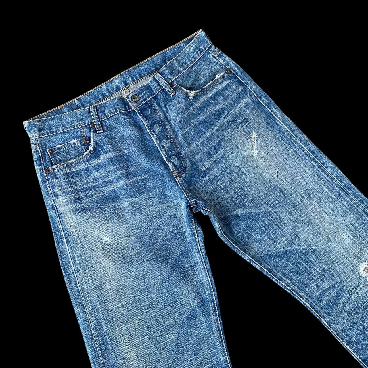 Levi's Vintage Clothing W35X32 VINTAGE LEVIS 501 JAPAN DISTRESSED DENIM 2001 RELEASE Size US 35 - 12 Thumbnail
