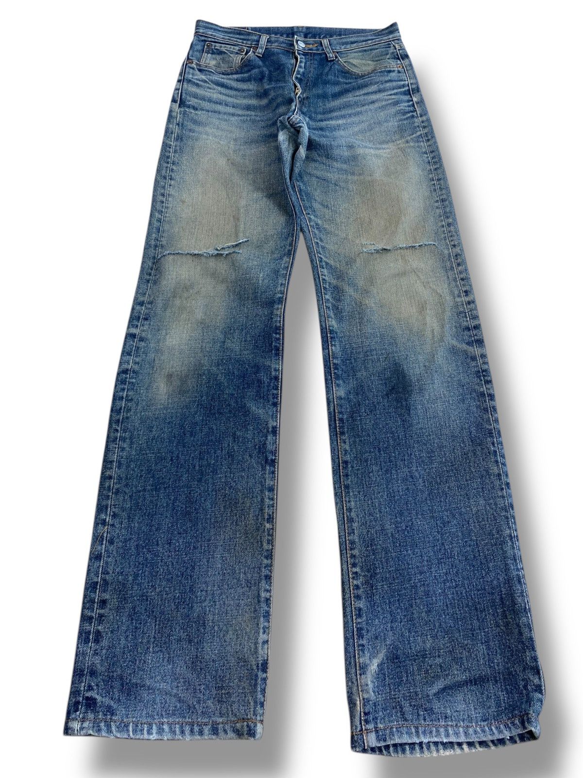 Japanese Brand Japanese Brand Whiskers Mud Wash Style Ripped Jeans Size US 30 / EU 46 - 1 Thumbnail