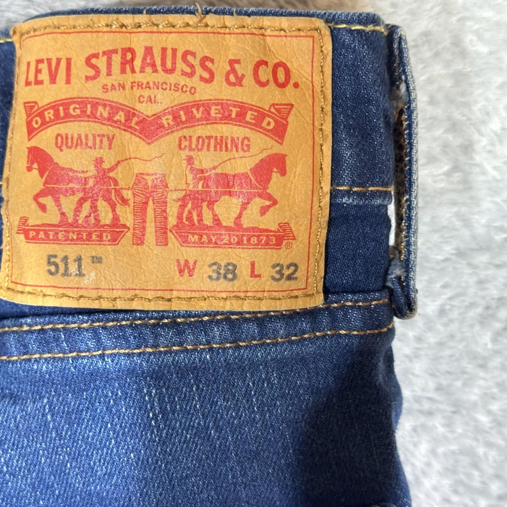 Levi's Levi's 511 Jeans Slim Taper Regular 38x32 Blue Medium Wash Denim Size US 38 / EU 54 - 7 Thumbnail