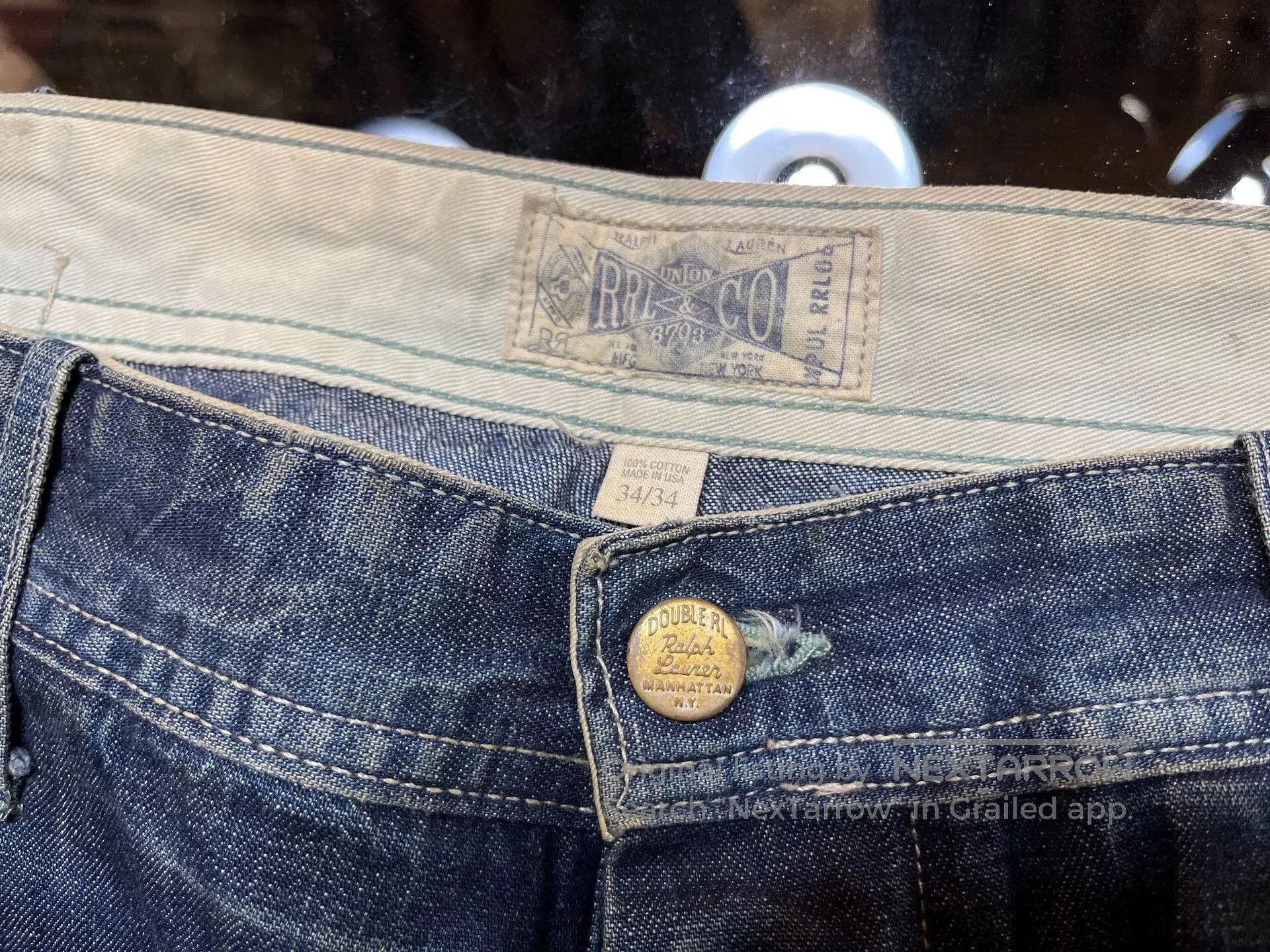 RRL Ralph Lauren vintage blue dyed work pants RRL. Size US 34 / EU 50 - 3 Thumbnail