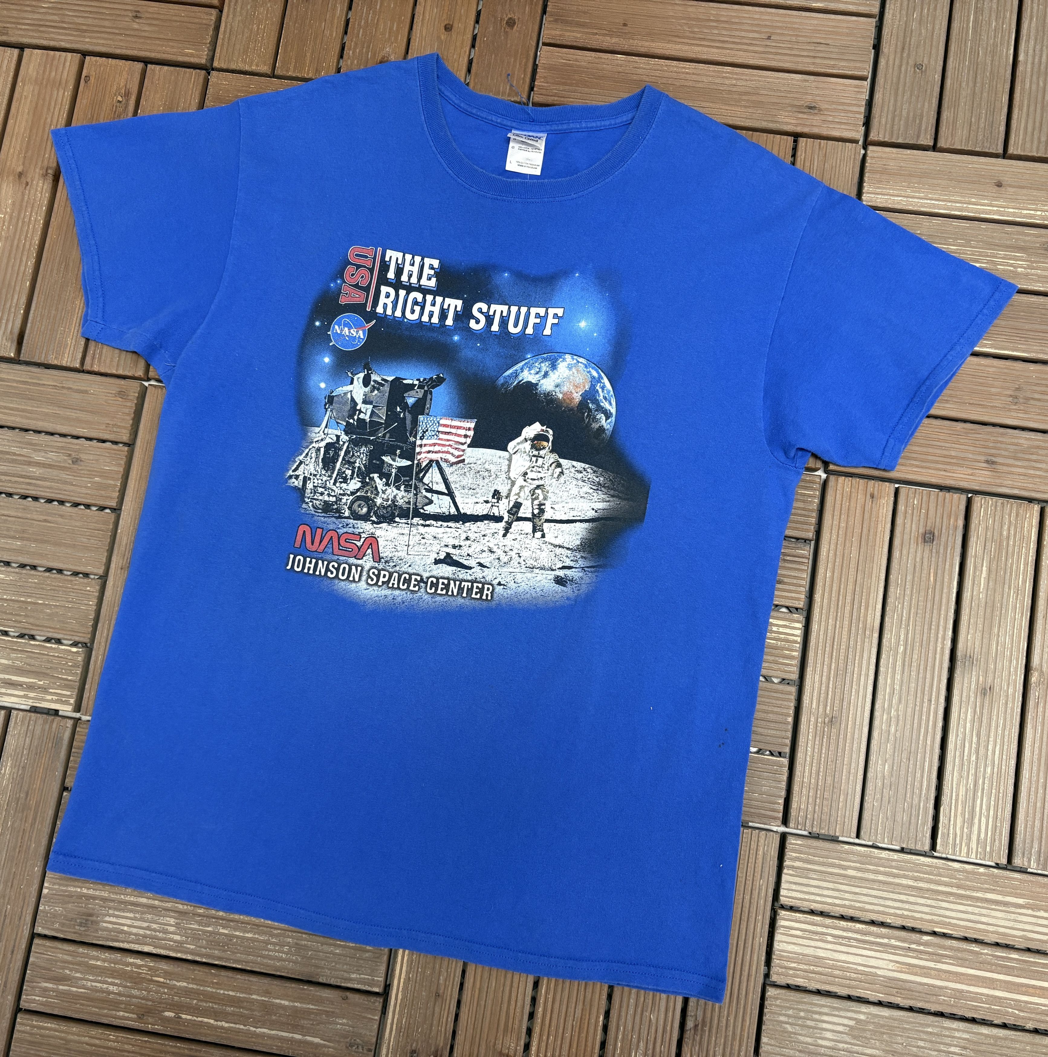 Vintage NASA Johnson Space Center Vintage Blue T-Shirt Tee Size US L / EU 52-54 / 3 - 3 Thumbnail