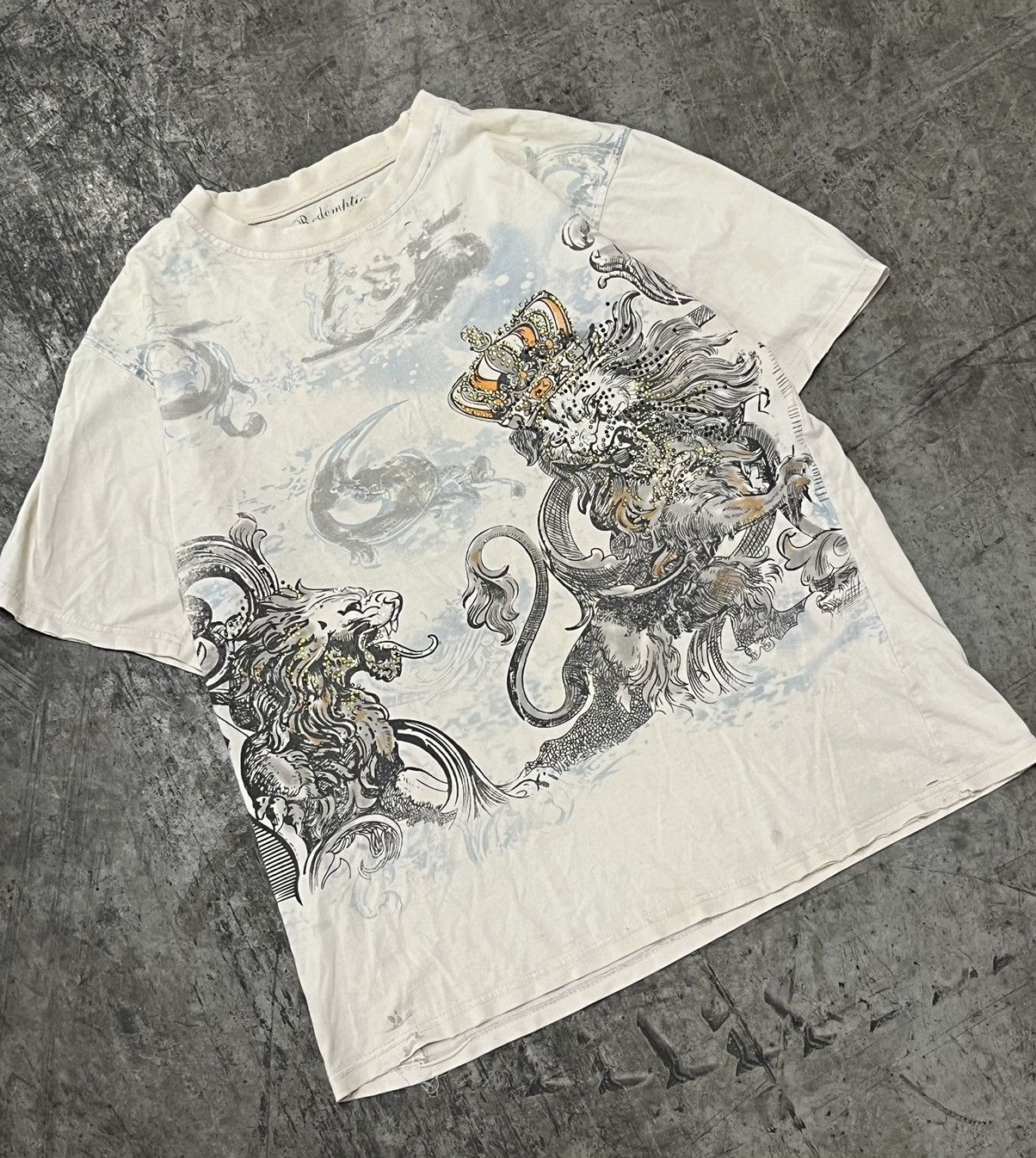 Ed Hardy × Vintage Ed hardy style y2k tee shirt hype rare skater grunge Size US L / EU 52-54 / 3 - 1 Thumbnail