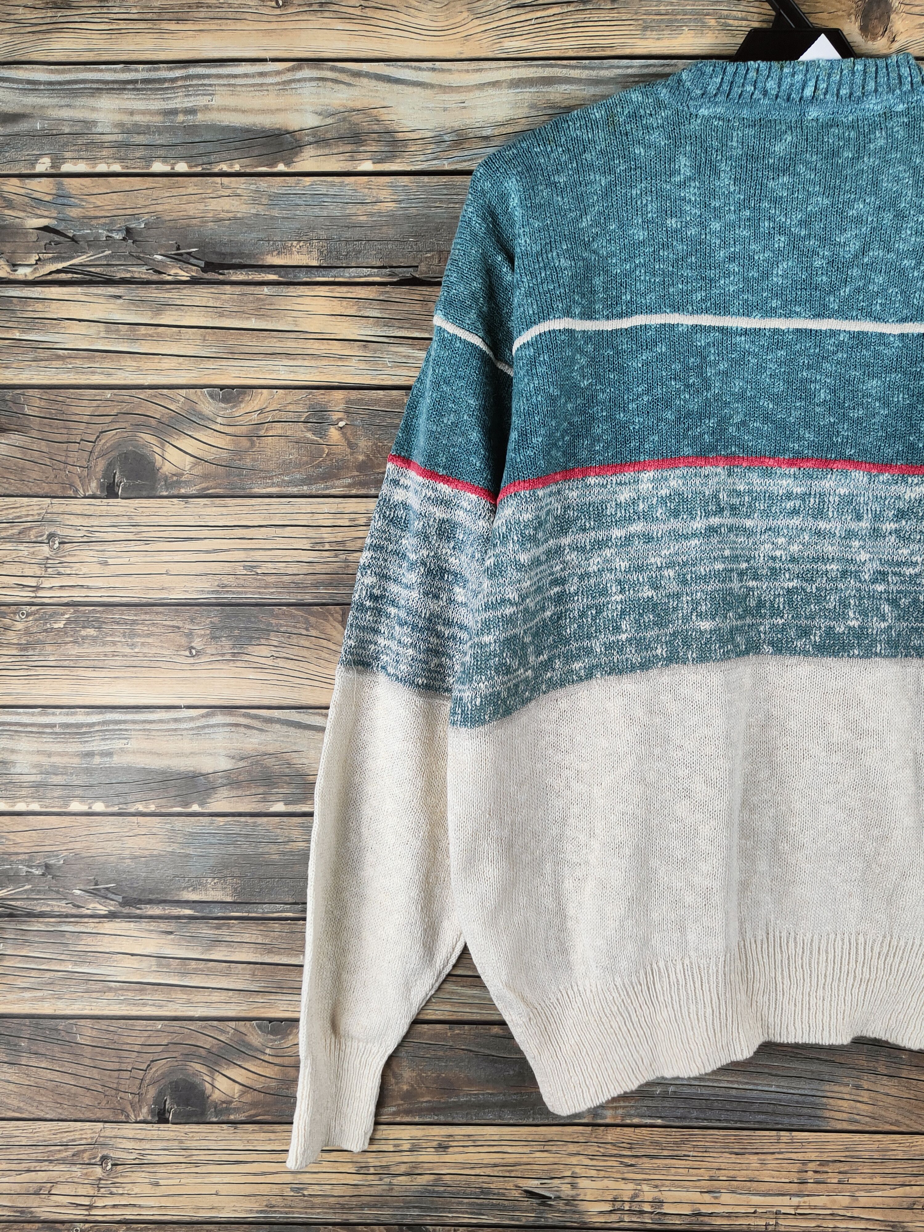 RENOWN DL Renown Green Ivory Knitwear Sweatshirts #46-195 Size US M / EU 48-50 / 2 - 8 Thumbnail