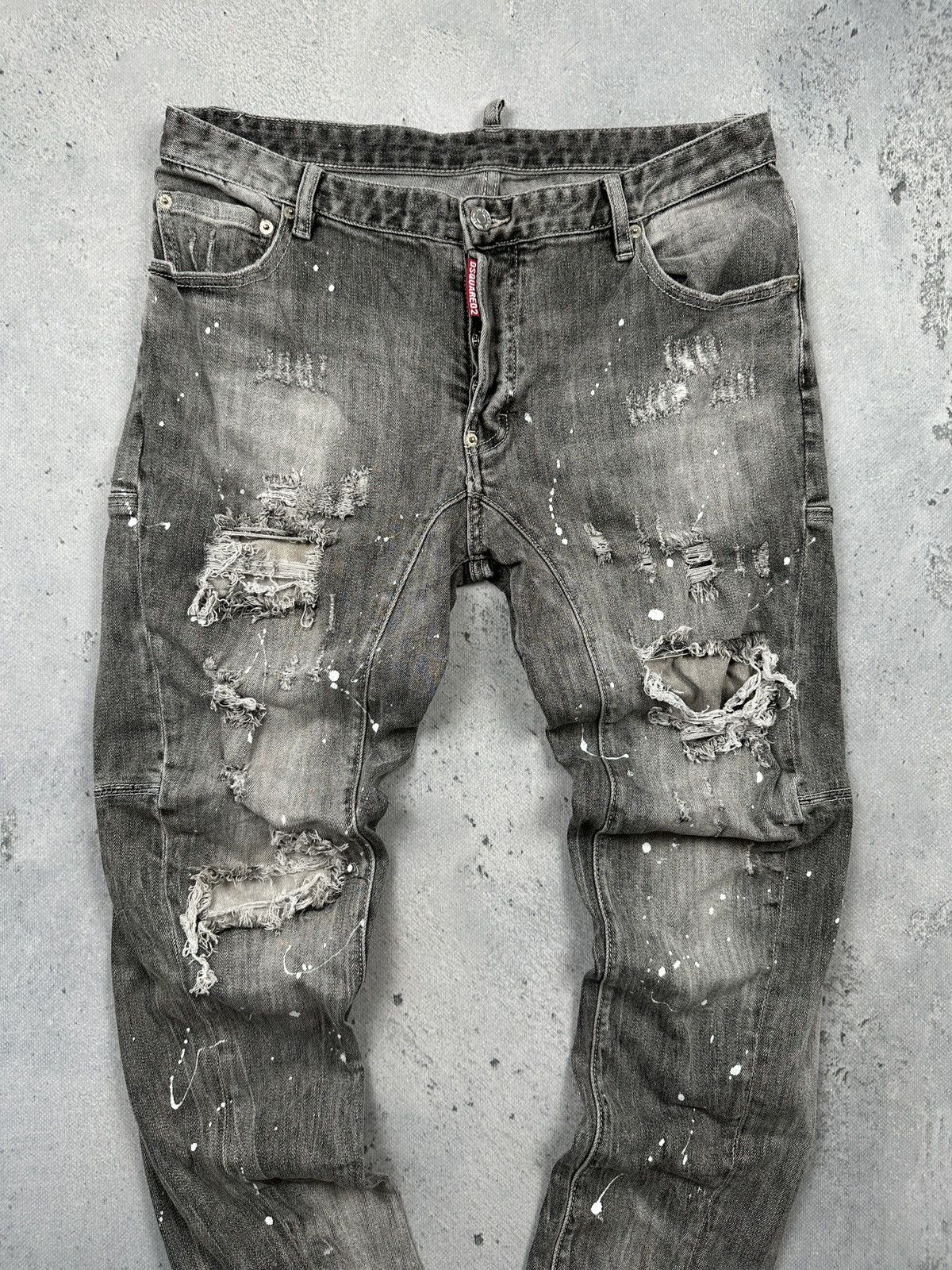 Dsquared2 Dsquared2 1964 Skater Jean Grey Denim Jeans Paint Splatter Size US 34 / EU 50 - 3 Thumbnail