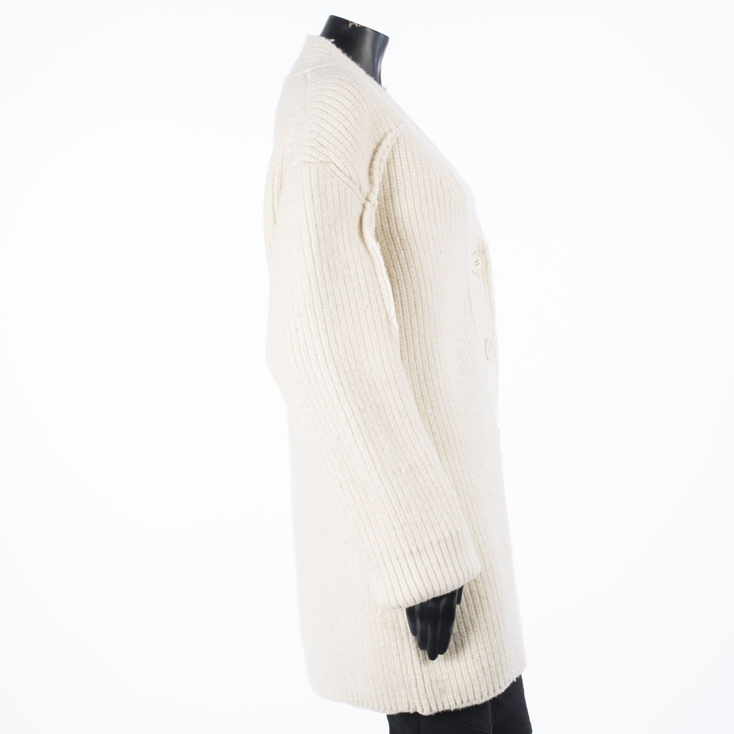 Bottega Veneta Oversized Cardigan in Thick Felted Ribbed Knit Cashmere Size XS / US 0-2 / IT 36-38 - 7 Thumbnail