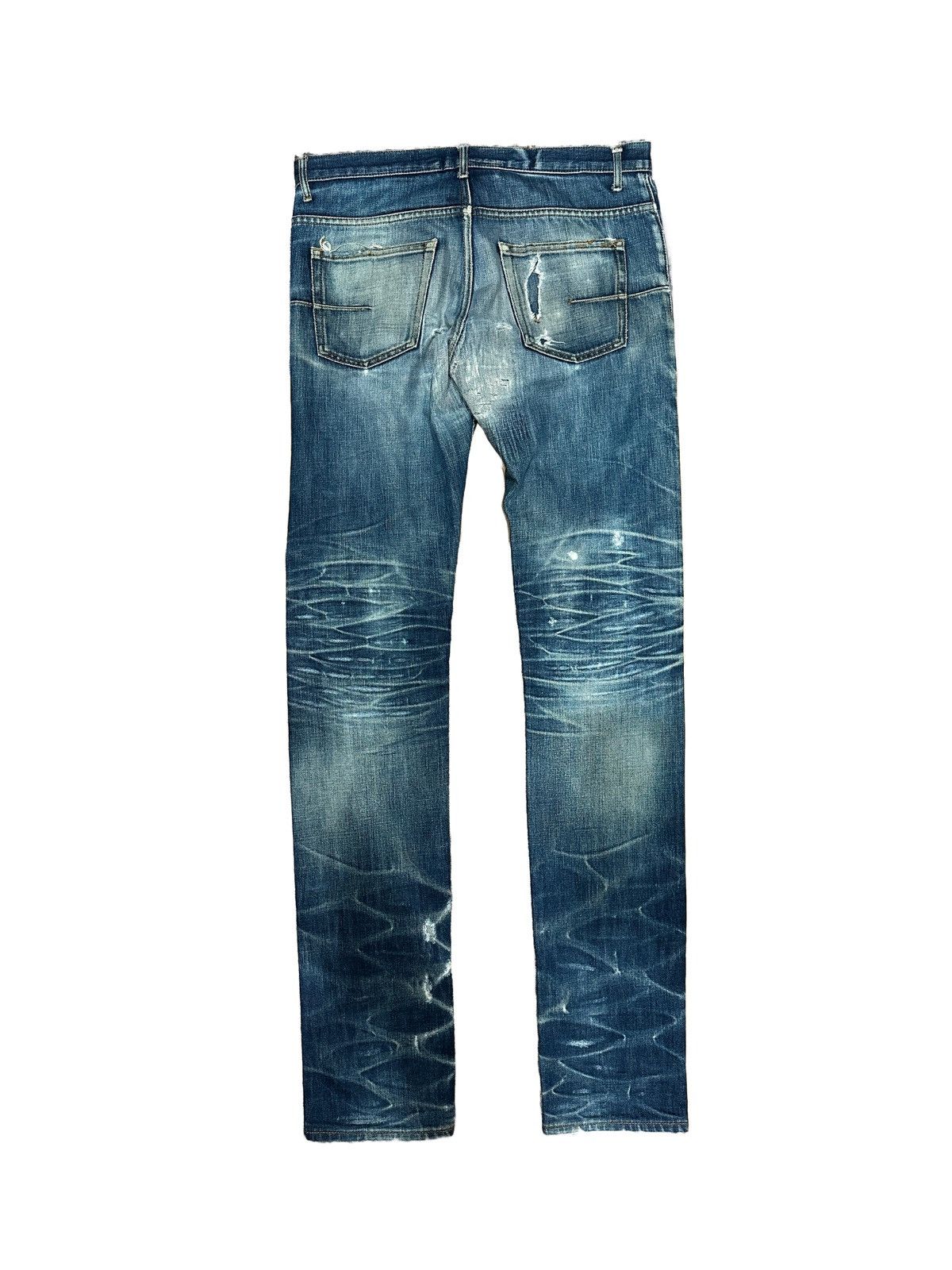 Dior AW06 Dior Homme Hedi Slimane Thrashed Raw Denim Size US 31 - 2 Thumbnail