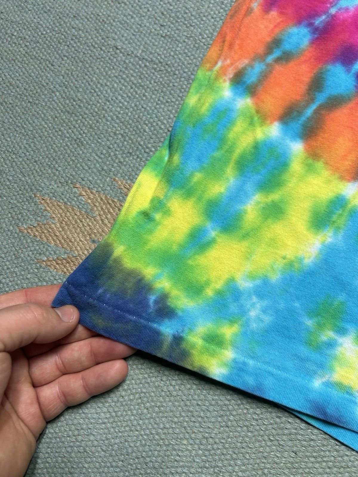 Vintage Vtg 90s tie dye t shirt hippie Oneita single stitch cotto XL Size US XL / EU 56 / 4 - 4 Thumbnail
