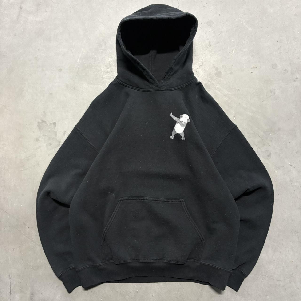 Japanese Brand × Vintage Vintage Y2K/2000s Funny Dabbing Panda all Black Hoodie Size US L / EU 52-54 / 3 - 1 Thumbnail