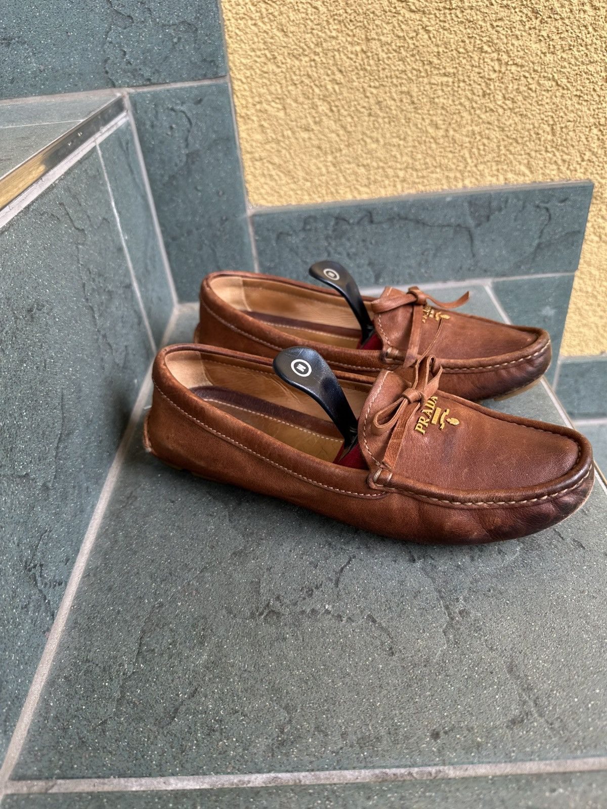 Prada Prada Leather Loafers Brown Low Made In Italy Luxury Rare 36 Size US 5.5 / IT 35.5 - 5 Thumbnail