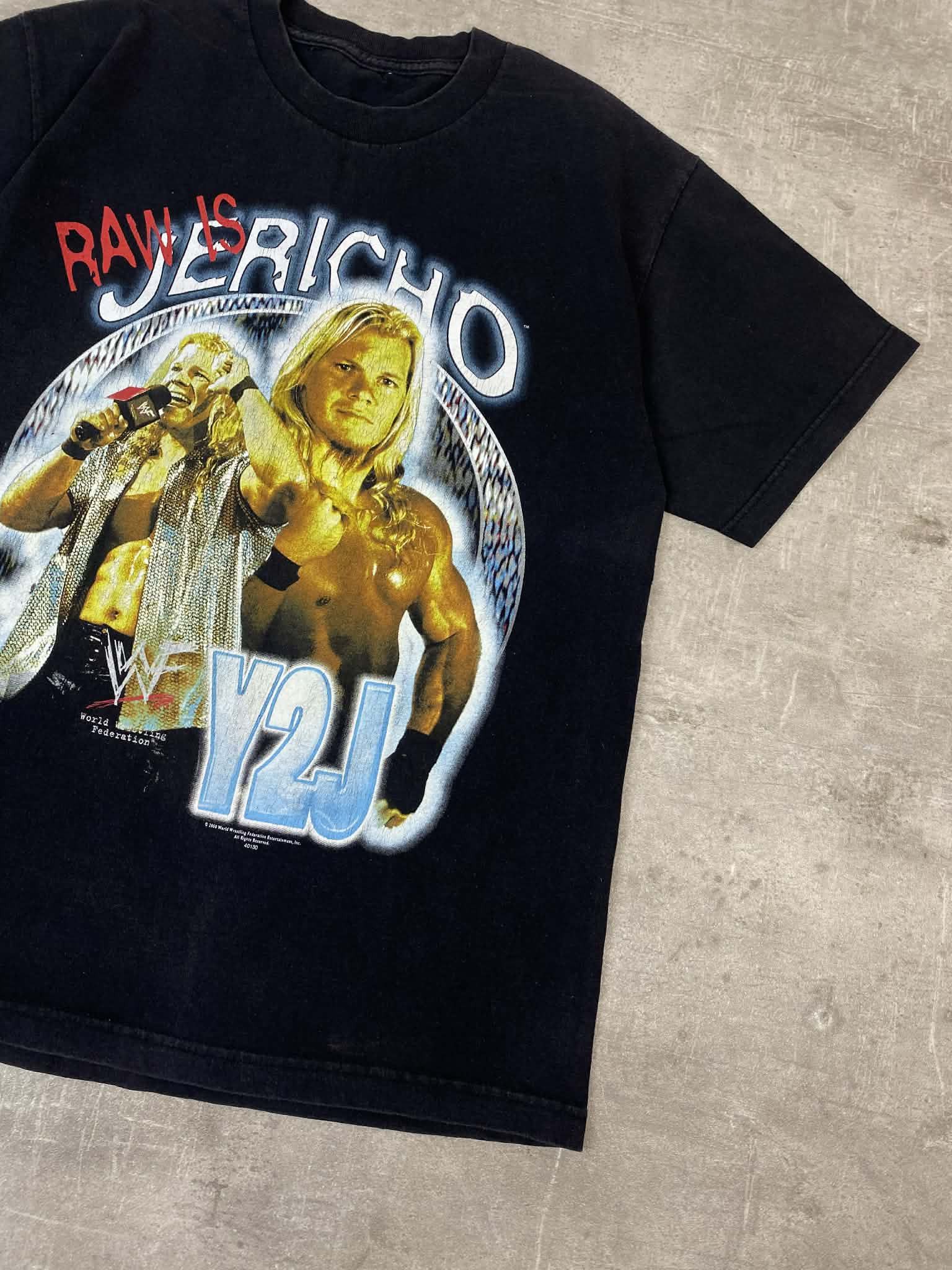 WWE Vintage 2000s WWE Jericho Black T-shirt Wrestling Washed Y2K Size US L / EU 52-54 / 3 - 4 Thumbnail