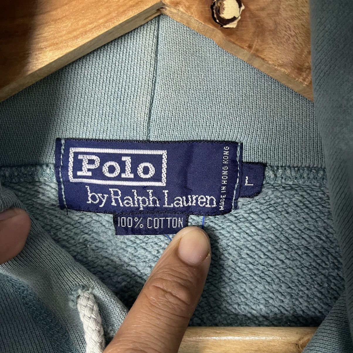 Polo Ralph Lauren Polo by Ralph Lauren Sage Green Hoodie 100% Cotton Size L Size US L / EU 52-54 / 3 - 9 Thumbnail