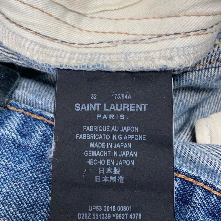 Saint Laurent Paris F/W19 Bandana Distressed Denim Jeans Anthony Vaccarello Size US 32 / EU 48 - 6 Thumbnail