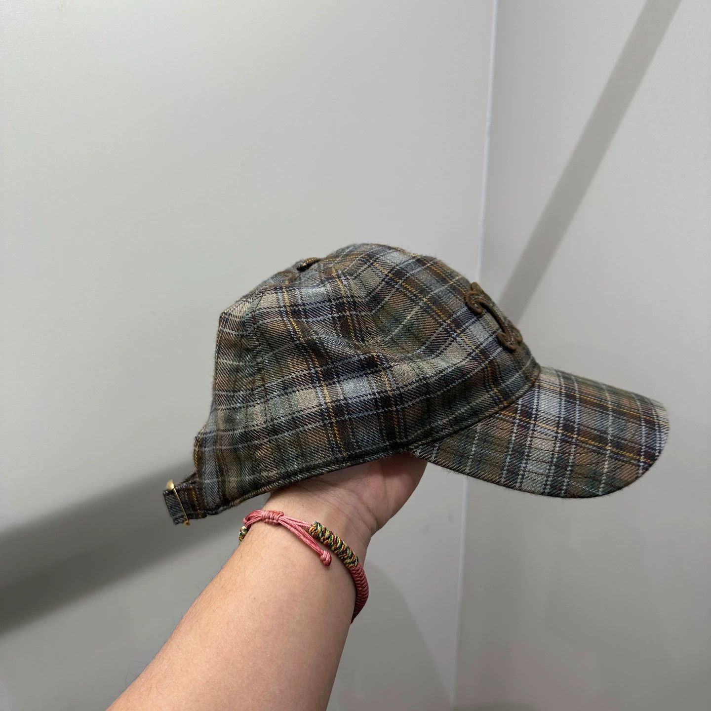 Celine Celine feb249 Tartan Triomphe Logo cashmere cap M Size ONE SIZE - 3 Thumbnail