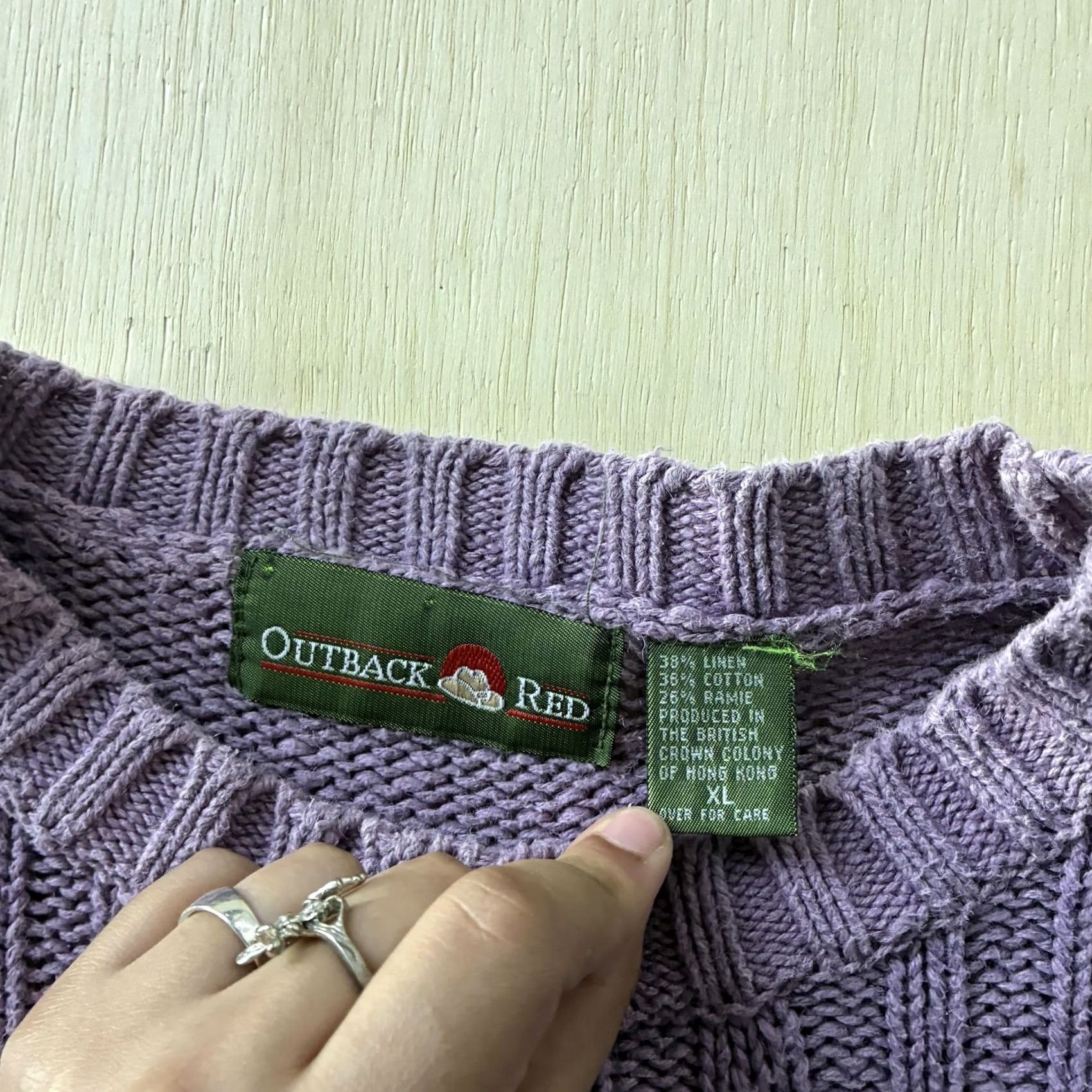 Vintage VINTAGE Outback Red Sweater Womens XL Purple Crew Neck Cable-Knit Pullover Size XL / US 12-14 / IT 48-50 - 3 Thumbnail