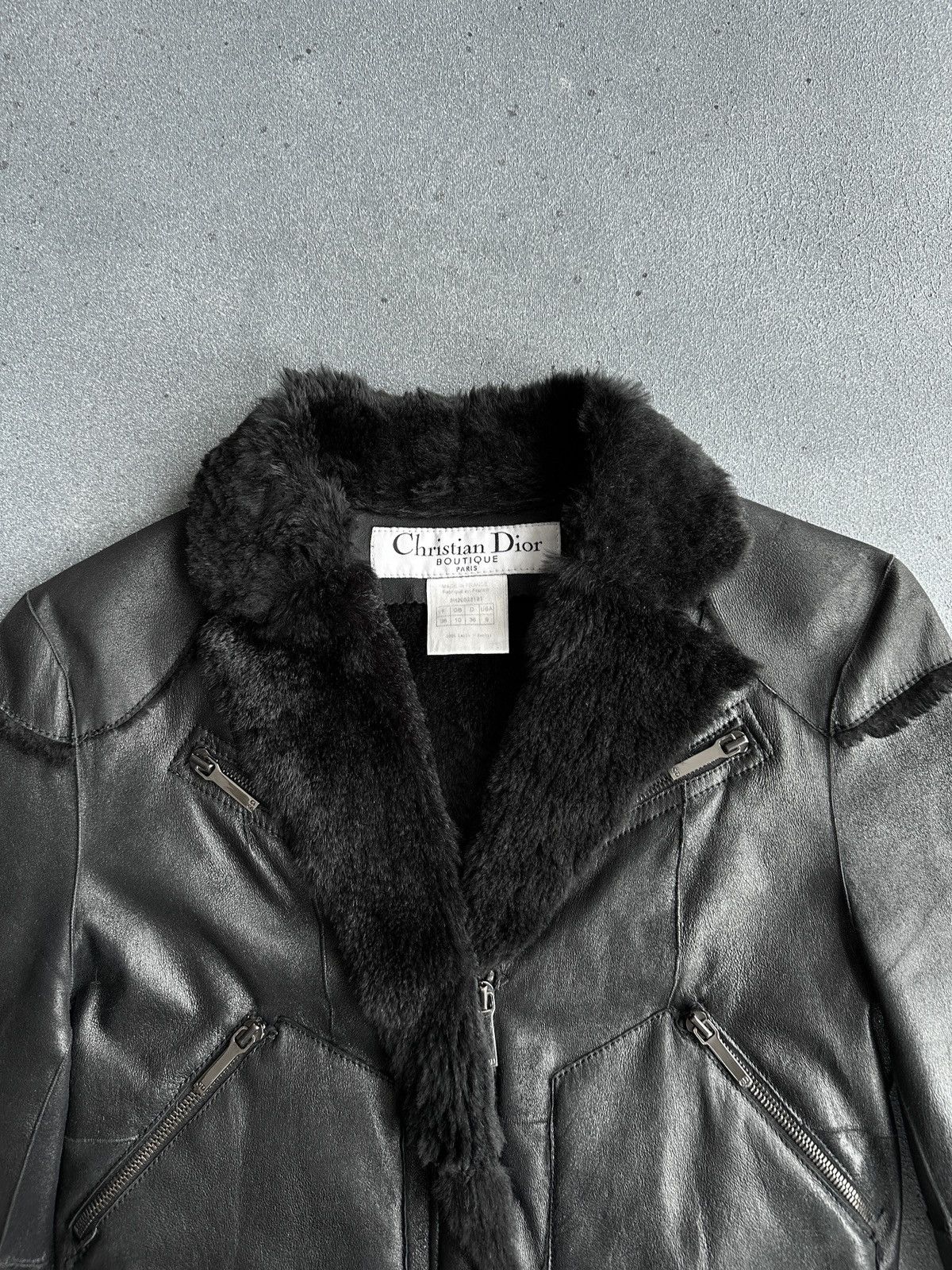 Christian Dior Monsieur 2003 DIOR John Galliano Rabbit Fur Black Strap Coat Jacket Size M / US 6-8 / IT 42-44 - 5 Thumbnail