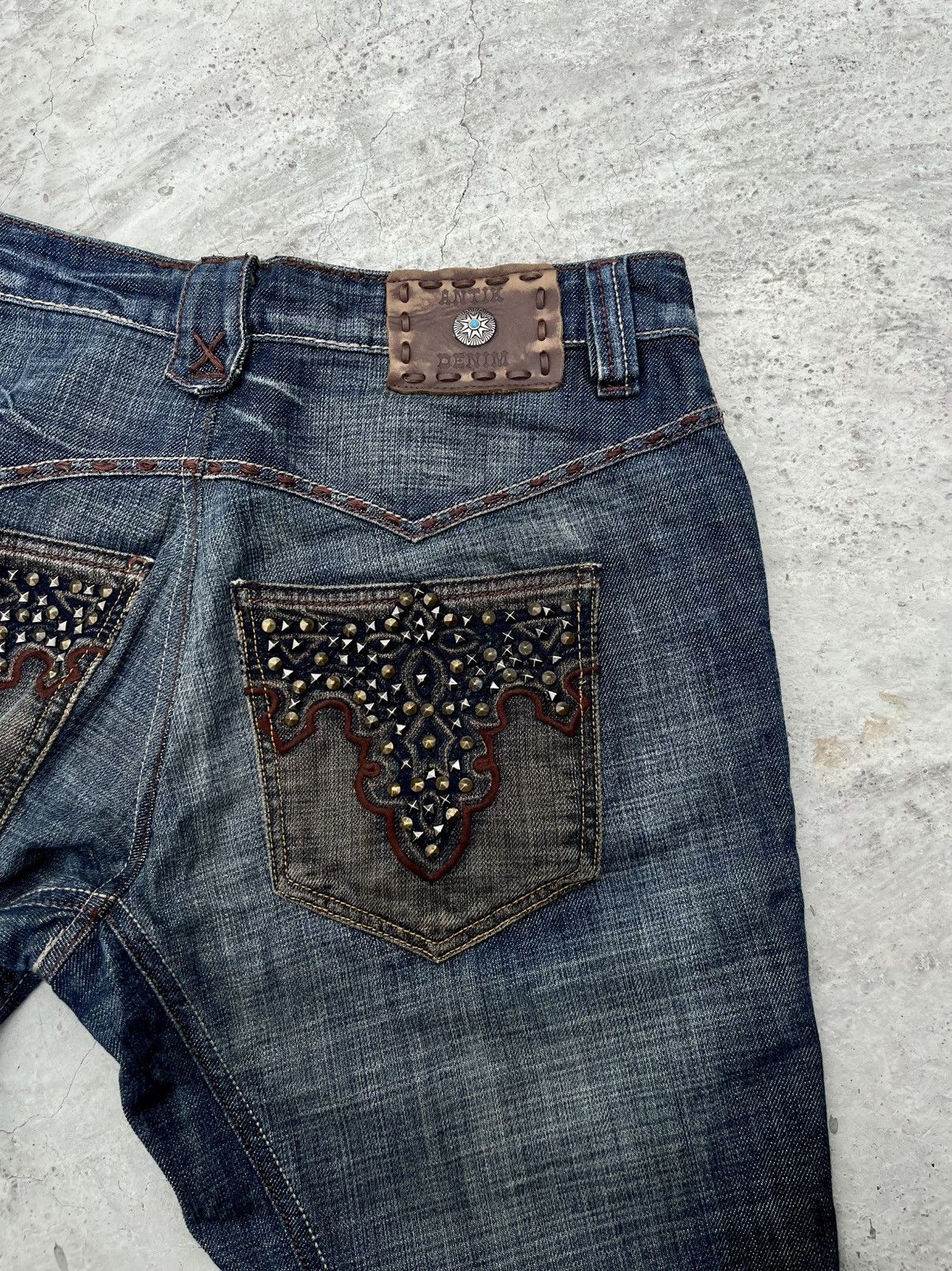 Antik Denim Vintage Antik Denim Studded Embroidery Jeans Size US 32 / EU 48 - 4 Thumbnail