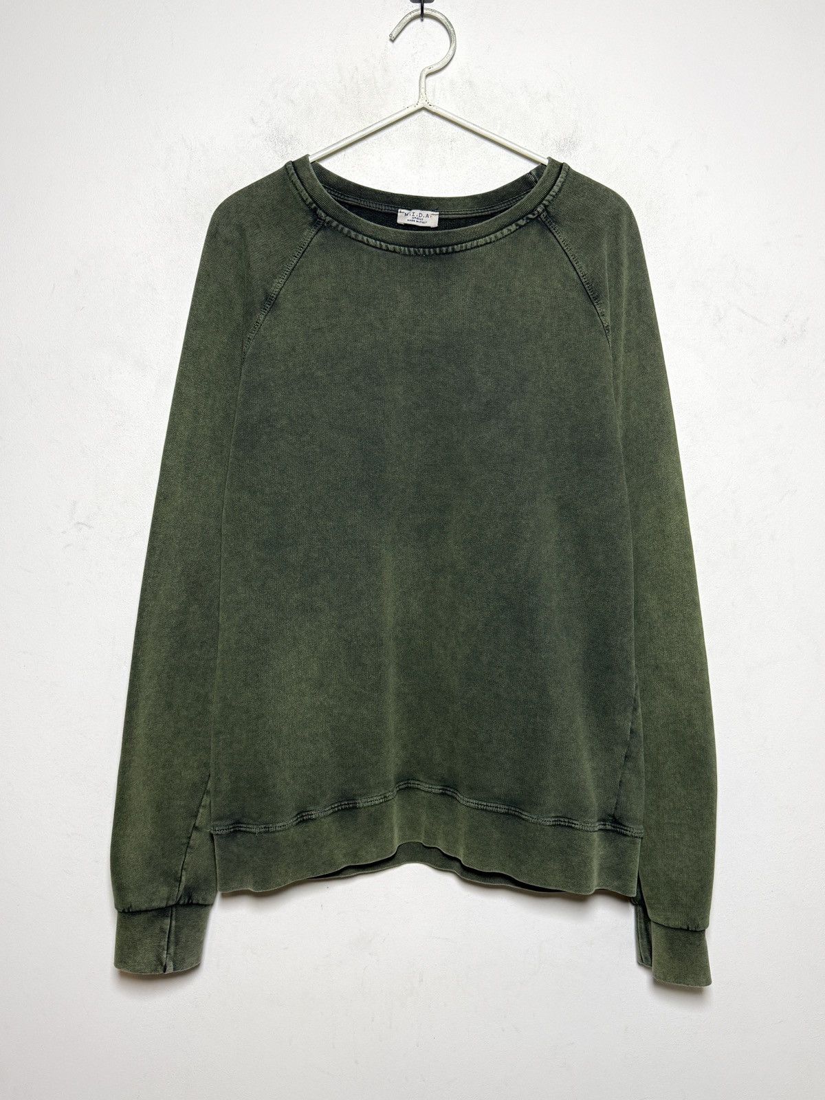 Seditionaries Washed green raglan sweatshirt by M.I.D.A. Size US L / EU 52-54 / 3 - 1 Thumbnail