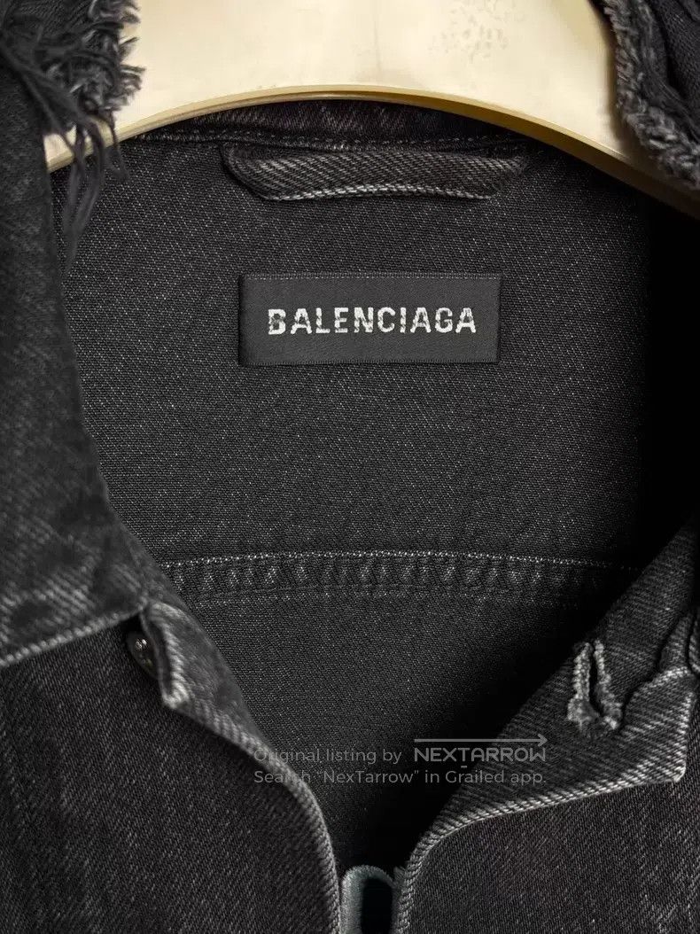 Balenciaga Balenciaga Classic Washed Black Coke Embroidered Denim Jac Size US S / EU 44-46 / 1 - 2 Thumbnail