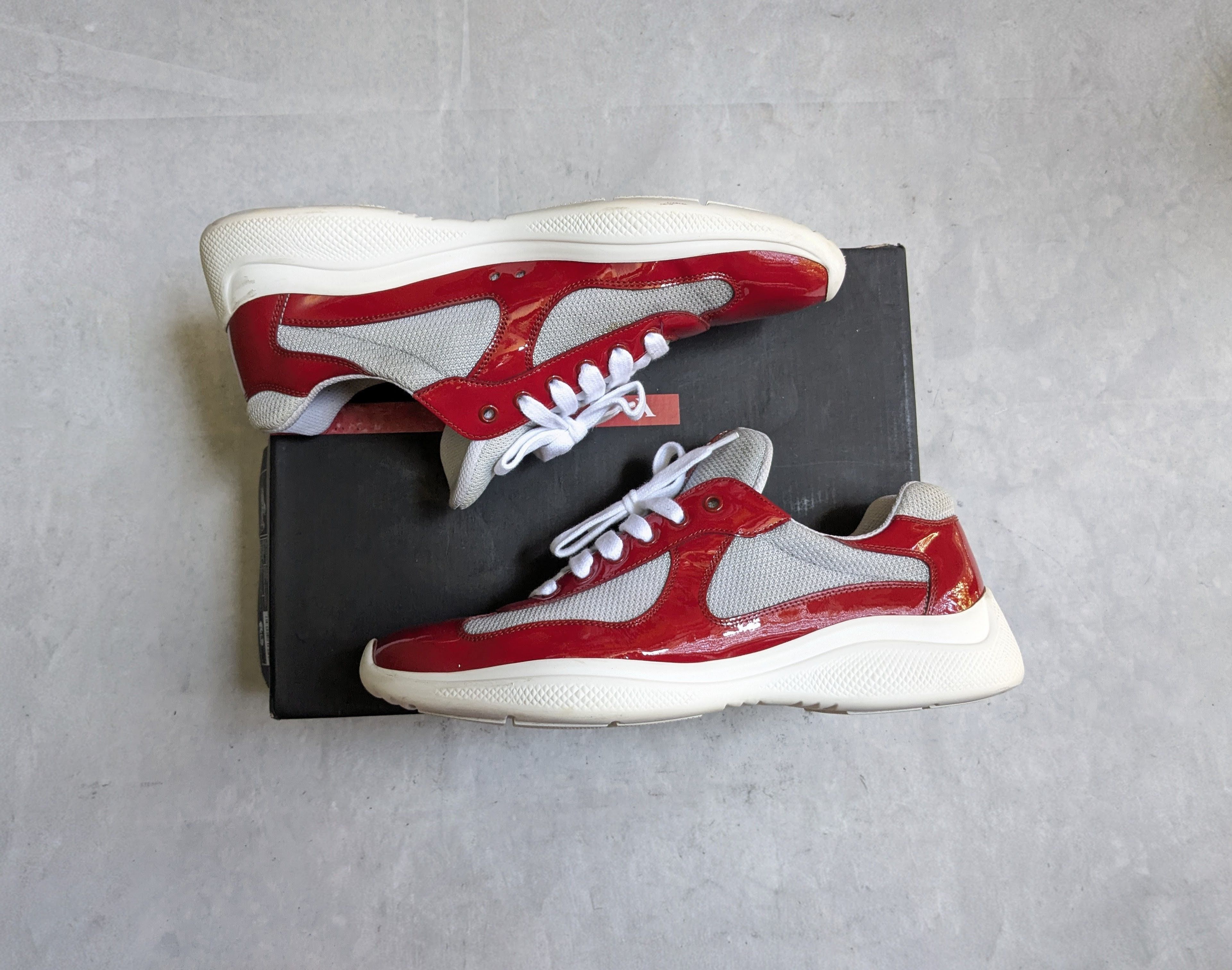 Prada Prada America's Cup Sneakers Red Patent Leather 11.5 Low Size US 11.5 / EU 44-45 - 2 Thumbnail