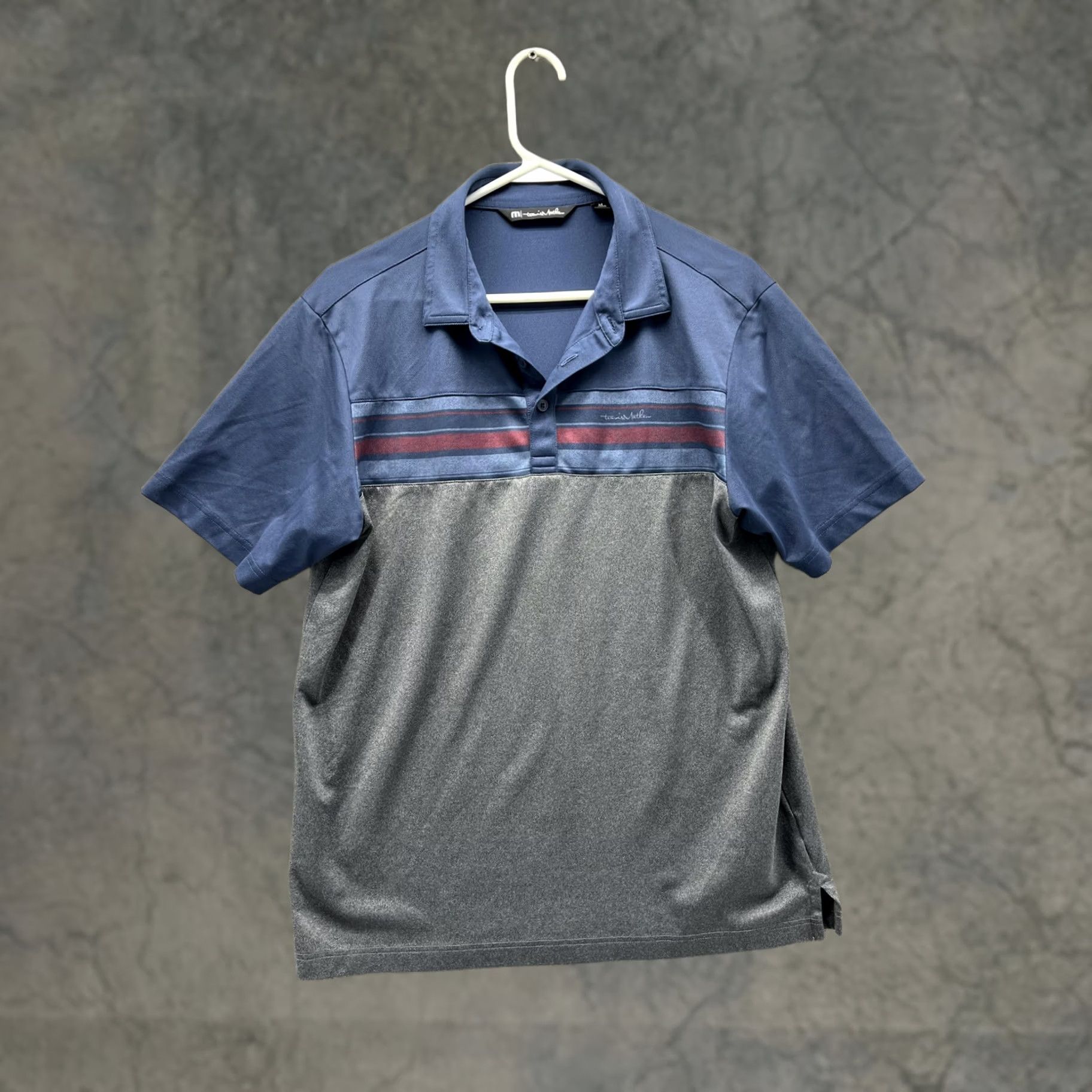TravisMathew Travis Mathew Polo Shirt Mens Medium Blue Gray Stripe Golf Casual Short Sleeve Polo Shirt Mens M Blue Gray Stripe Golf Casual Short Sleeve Mens Size US M / EU 48-50 / 2 - 1 Thumbnail