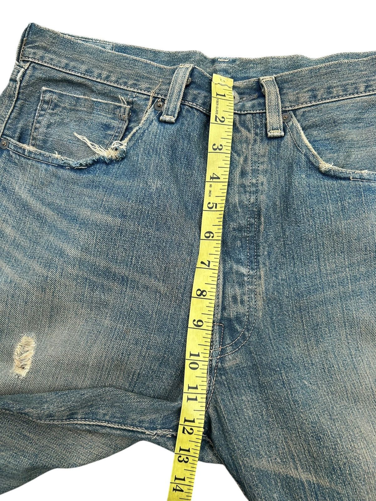 Kapital Thrashed Vintage Levis Big E Selvedge Rusty Faded Denim Jean Size US 31 - 19 Thumbnail