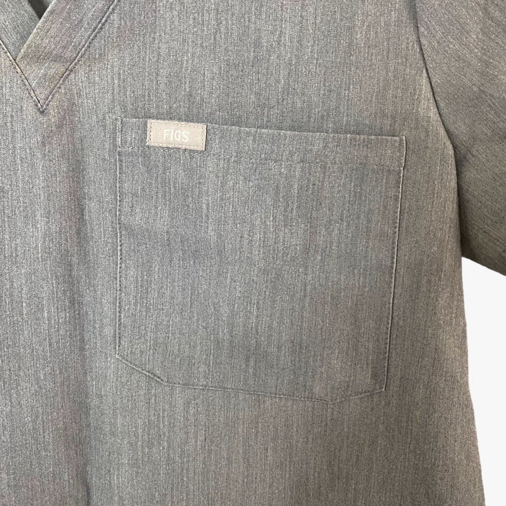 Vintage FIGS Caterina One-Pocket Scrub Top Women's Small Gray Stretch Short Sleeve Size S / US 4 / IT 40 - 6 Thumbnail
